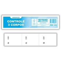 Impresso Talão Controle 3 Corpos 100 Folhas 5X21CM - Pacote com 10 Impresso Talão Controle 3 Corpos 100 Folhas 5X21CM - Pacote com 10