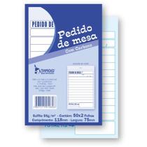 Impresso Talão de Pedido Mesa 2 Vias 50 Folhas Carbono - Pacote com 20