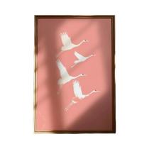 Impressões Em Tela De Gruas Voadores Japonesas Brancas, Arte De Parede Vintage Japandi Para