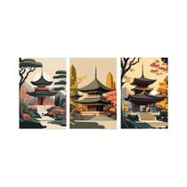 Impressões Em Tela De Paisagens Naturais Japonesas Em Preto E Vermelho, Arte Vintage Em Tinta Sem