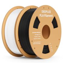 Impressora 3D Filament Deeplee PLA 1,75 mm, pacote com 2, 1 kg, preto e branco