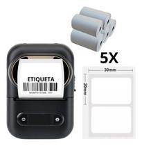 Impressora Bluetooth Xd-210 + 5 Rolos Etiqueta Adesiva 30x20