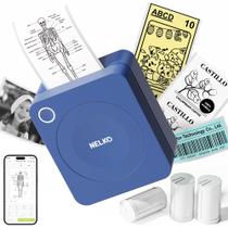 Impressora de adesivos Nelko, miniimpressora PM230 Print Pod, fabricante de adesivos portátil Bluetooth com 3 rolos de papel, miniimpressora Print Pods com vários modelos para telefone e tablet, azul