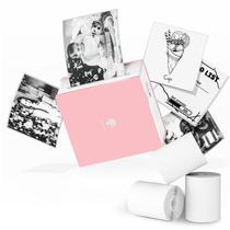 Impressora de adesivos Phomemo M02 com 3 rolos de papel rosa Impressora de adesivos Phomemo M02 com 3 rolos de papel rosa