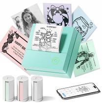 Impressora de adesivos TYPONOS PM290 Mini Bluetooth com 3 rolos de papel