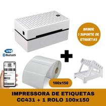 Impressora De Etiqueta Térmica Bluetooth Usb+ 1 Rolo 100x150 Impressora De Etiqueta Térmica Bluetooth Usb+ 1 Rolo 100x150