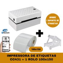 Impressora De Etiqueta Térmica Bluetooth Usb+ 1 Rolo 100x150