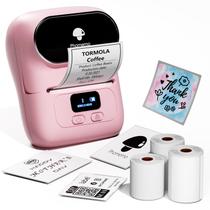 Impressora de Etiquetas Phomemo M110 Bluetooth - Rosa com 3 Rolos de Etiquetas