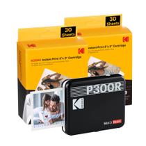 Impressora Fotográfica Kodak Mini 3 Retro 4Pass - Portátil e Preta