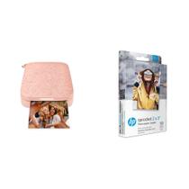 Impressora fotográfica portátil HP Sprocket rosa 2x3" com papel