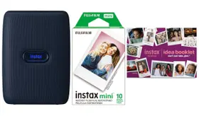 Impressora Fujifilm Instax Mini Link Blue com 10 filmes e livreto