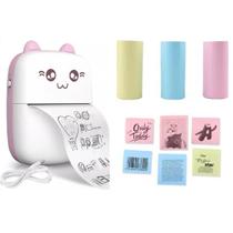 Impressora gatinho + 3 Rolos etiqueta continua Adesiva Colorida Impressora gatinho + 3 Rolos etiqueta continua Adesiva Colorida