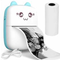 Impressora Gatinho Portátil Térmica De Bolso - Azul e Rosa
