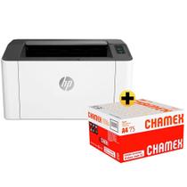 Impressora Laser 107a 4ZB77A HP + Caixa de Papel Sulfite Chamex A4 75g 210mmx297mm Ipaper CX 2500 FL