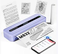 Impressora portátil iTriace 300DPI sem fio Bluetooth roxa