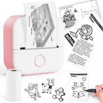 Impressora térmica Memoking T02 Mini Bluetooth sem fio rosa