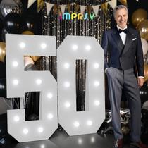 imprsv Marquee Numbers Decorações de 50º aniversário: grande 4 pés, iluminado, números 50, balão para festa, grande, mulheres, homens, 50 anos, decoração de aniversário, placa de espuma, número 50 imprsv Marquee Numbers Decorações de 50º aniversário: grande 4 pés, iluminado, números 50, balão para festa, grande, mulheres, homens, 50 anos, decoração de aniversário, placa de espuma, número 50