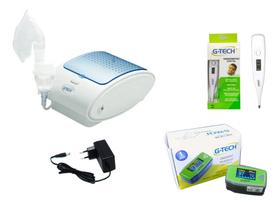 Inalador Desk DC SuperFlow Com Porta Acessorios + Oximetro Infantil + Termometro Digital