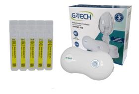 Inalador Nebulizador Portátil Baixo Ruído G-tech Compact Dc2 + Soro Fisiológico