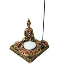 Incensário 2 Em 2 E Castiçal Base Buda Zen 13586