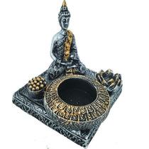 Incensário 2 Em 2 E Castiçal Base Buda Zen 13586