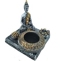 Incensário 2 Em 2 E Castiçal Base Buda Zen 13586