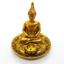 Incensário 3 Varetas Buda Sagrado Dourado Orando Mod C