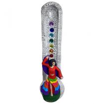 Incensário 7 Chakras Branco Vertical Cigano 22Cm Em Resina