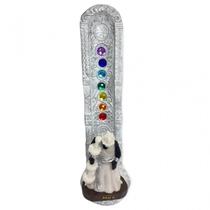 Incensario 7 chakras branco vertical Oxalá branco 22 cm em resina Incensario 7 chakras branco vertical Oxalá branco 22 cm em resina