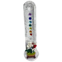Incensario 7 chakras branco vertical São Jorge 22 cm Incensario 7 chakras branco vertical São Jorge 22 cm