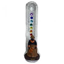 Incensario 7 Chakras Branco Vertical Xangô Marrom 22 Cm Em