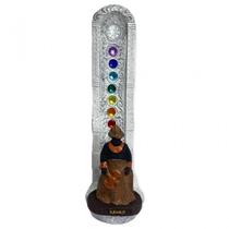 Incensario 7 Chakras Branco Vertical Xangô Marrom 22 Cm Em