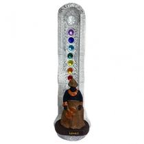 Incensario 7 chakras vertical Xangô marrom 22 cm em resina Incensario 7 chakras vertical Xangô marrom 22 cm em resina