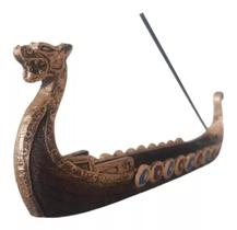 Incensario Barco Viking Drakkar Canoa Porta Incenso Ragnar - HC Decoraçoes