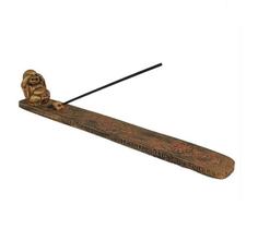 Incensário Barra Flor Buda Chinês Gordinho Altíssima Qualidade Resina Decorada