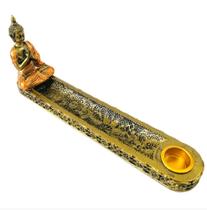 Incensário barra régua vareta Resina Buda Roupa Rosé 20cm Incensário barra régua vareta Resina Buda Roupa Rosé 20cm