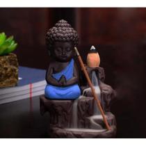 Incensário Buda Azul Rocha Cascata Fumaça Invertida Incensário Buda Azul Rocha Cascata Fumaça Invertida