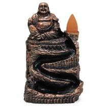 Incensário Buda Chinês Cascata Fumaça Invertida + 5 Cones
