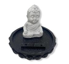 Incensario buda meditando sentado na flor de lotus 7 cm em resina Incensario buda meditando sentado na flor de lotus 7 cm em resina