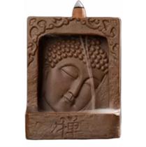 Incensário Buda Monge Pedra Cascata + 10 Incensos Importados