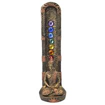 Incensário buda sete chakras torre resina grande