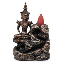 Incensário Buda Sidarta Cascata Fumaça Zen Nirvana + 5 Cones Incensário Buda Sidarta Cascata Fumaça Zen Nirvana + 5 Cones