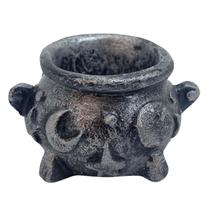 Incensário Caldeirão Da Bruxa Prata 2 Cm Em Resina