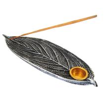 Incensário Canoa Folha: Natureza e Harmonia 22,5cm - Prata