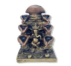 Incensario cascata 8 quedas cobre e dourado 14 cm em resina