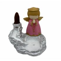 Incensário Cascata Anjo Rosa em Resina 12 Cm Incensário Cascata Anjo Rosa em Resina 12 Cm