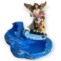 Incensario cascata azul claro Anjo da Guarda 9 cm resina Incensario cascata azul claro Anjo da Guarda 9 cm resina