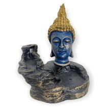 Incensário Cascata Cabeça Buda ul 11Cm Resina Meditação - Bialluz Presentes