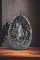 Incensario Cascata Cachoeira - Cinza em Resina