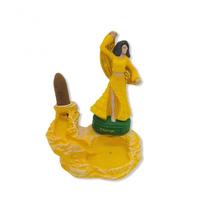 Incensário Cascata Cigana Amarela em Resina 13 Cm